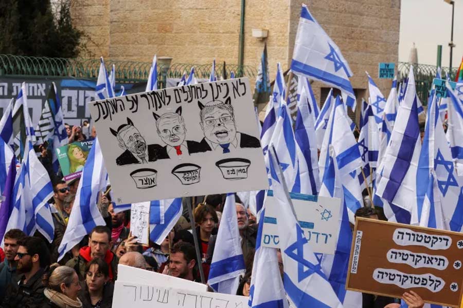 An image of protest in Israel