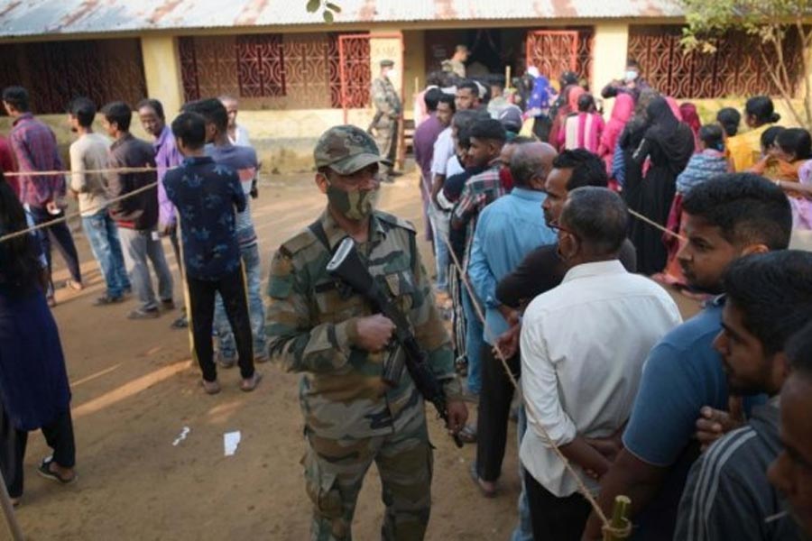 Election workers going to their respective voting centers.