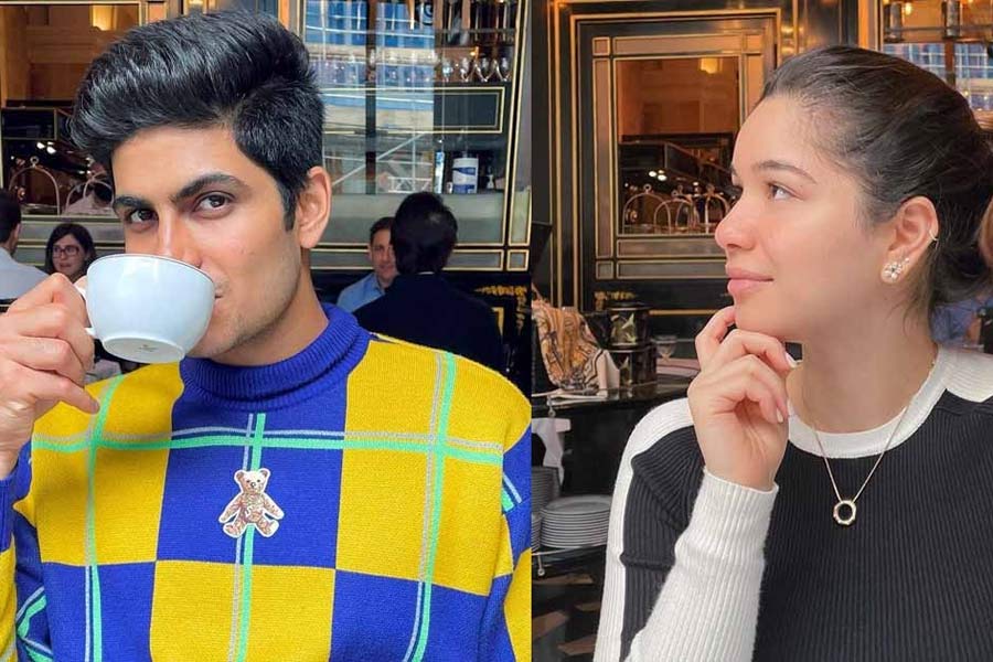 A photograph of Shubman Gill and Sara Tendulkar.