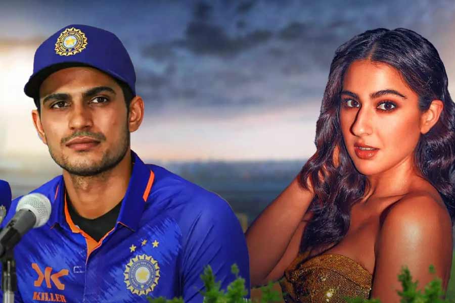 A photograph of Shubman Gill and Sara Ali Khan.