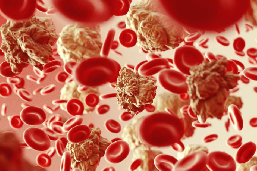 symbolic image of cancer blood cells.