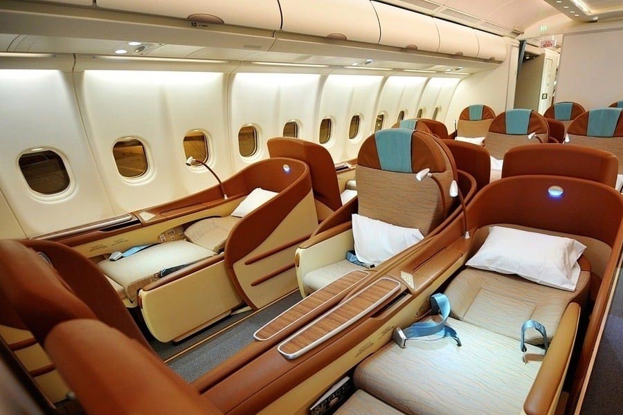 image of business class in plane