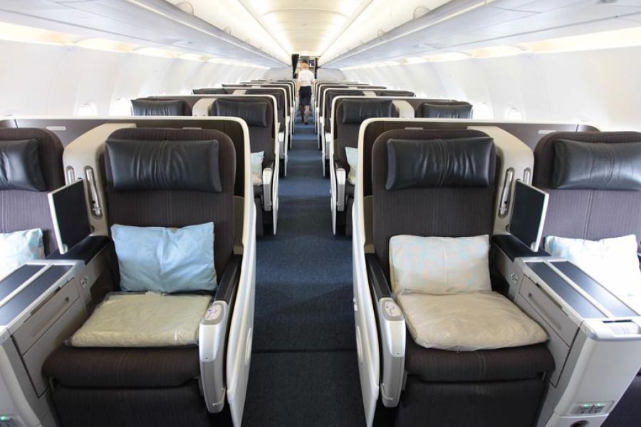 image of business class in plane