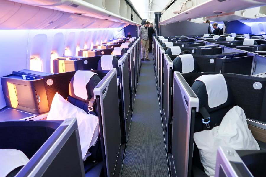 image of business class in plane