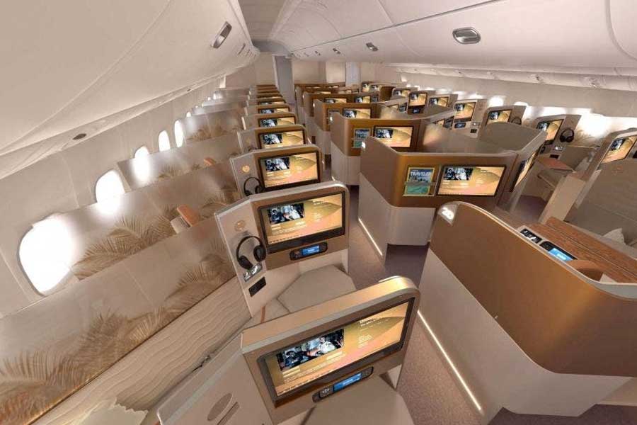 image of business class in plane