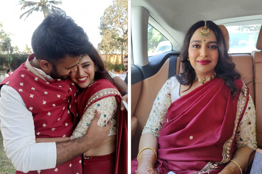  Swara Bhasker wore mom’s saree and jewellery, grooved to dhol beats with Fahad Ahmad as they registered marriage