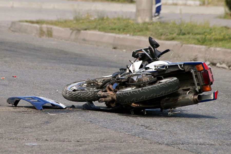 Motor Bike accident on highway