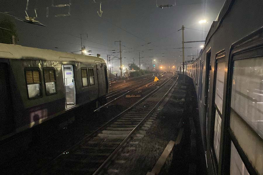 A Photograph of trains in Sealdah