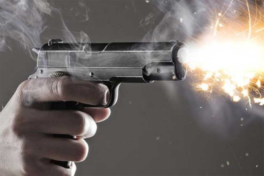picture representation of someone firing a gun