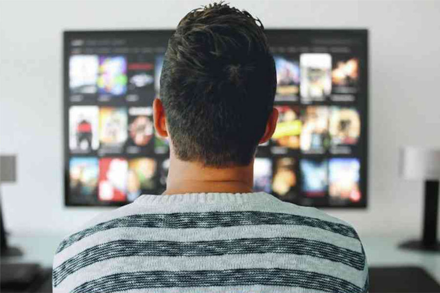 picture of a person watching TV