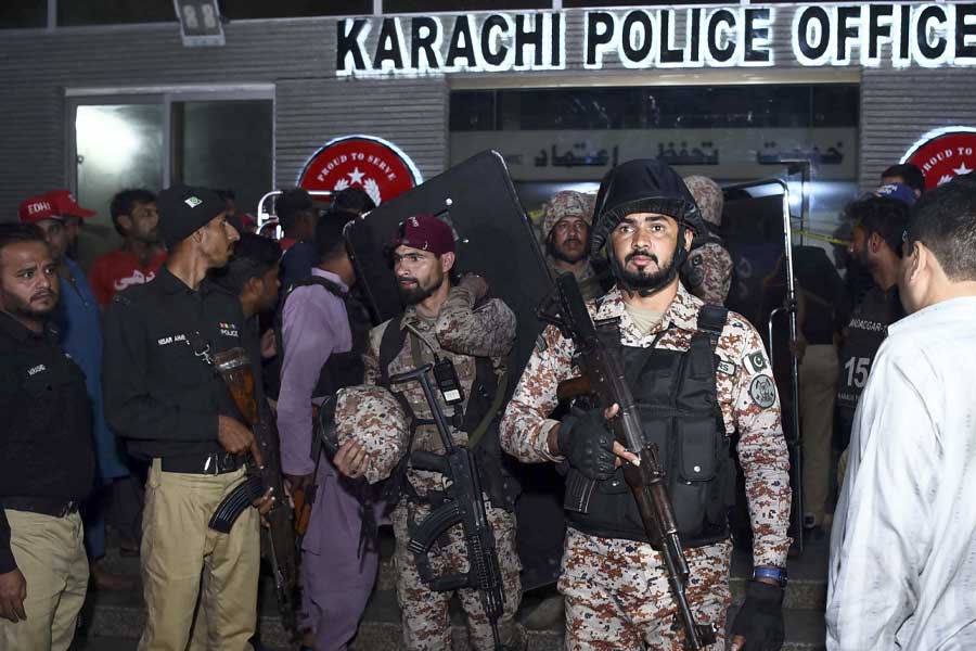 Pictures of Pakistan police chief’s office after terror attack.
