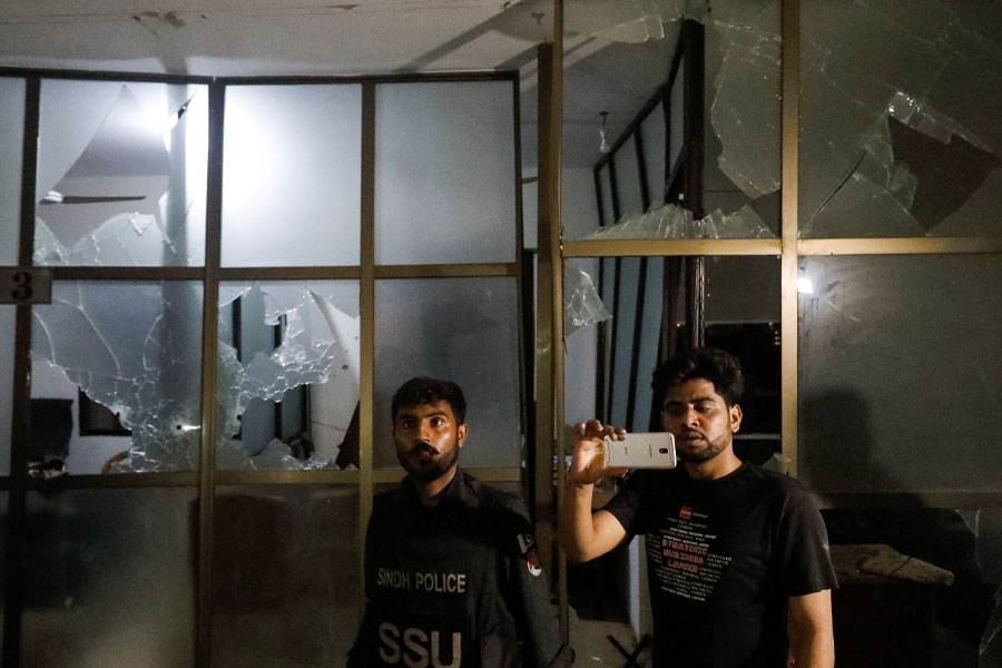 Pictures of Pakistan police chief’s office after terror attack.