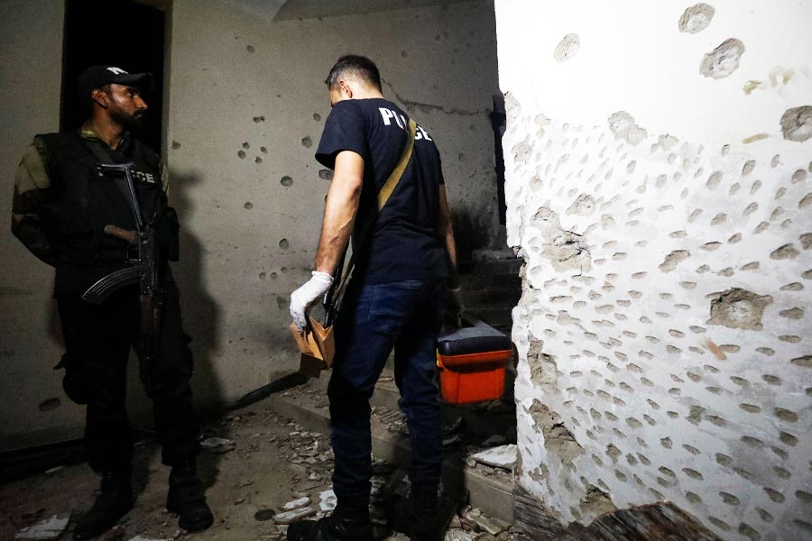 Pictures of Pakistan police chief’s office after terror attack.