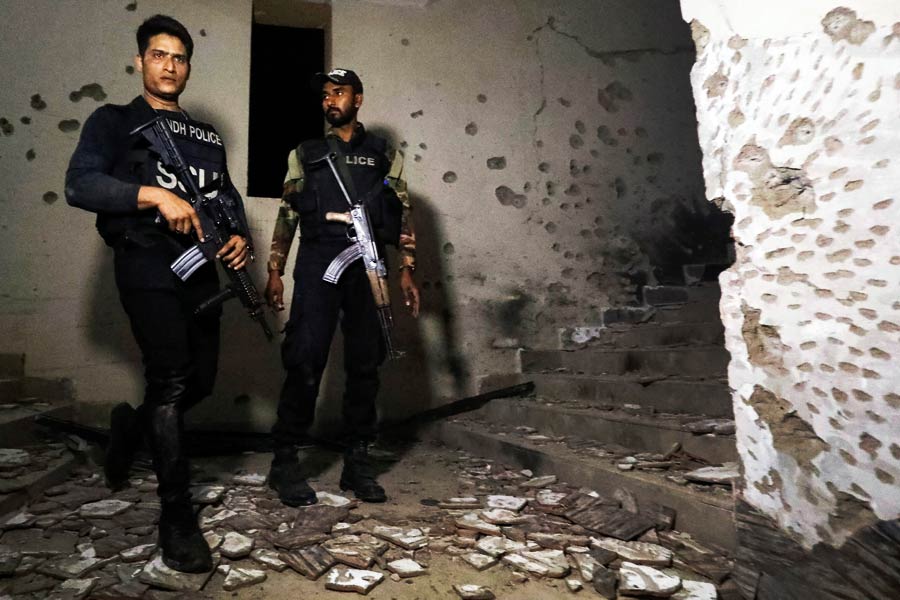 Pictures of Pakistan police chief’s office after terror attack.