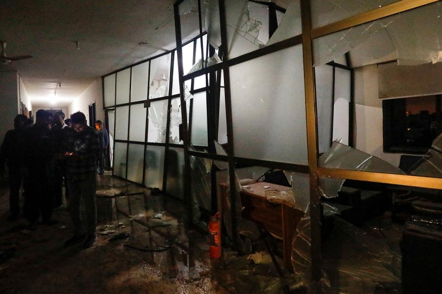 Pictures of Pakistan police chief’s office after terror attack.