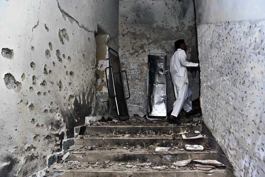 Pictures of Pakistan police chief’s office after terror attack.