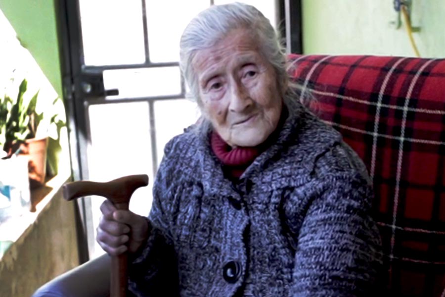 Picture of wlderly woman who carried 'Stone Baby' 