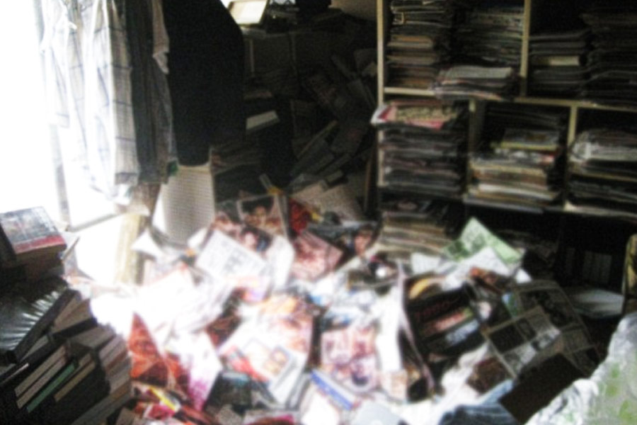 Japanese man was allegedly crushed to death by huge collection of porn magazines.