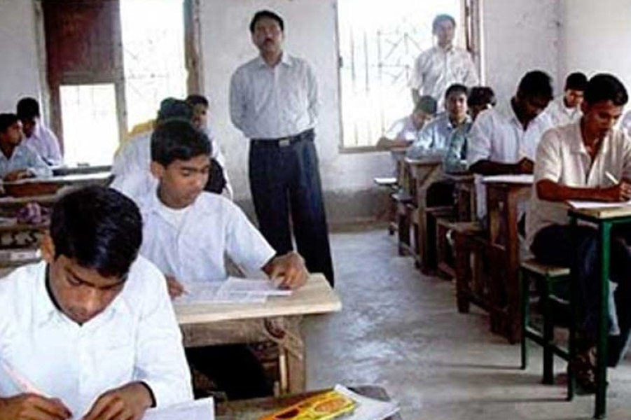 Picture of students giving examination.