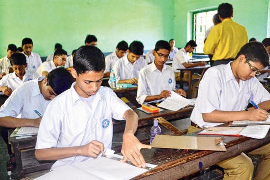 Picture of students giving examination.