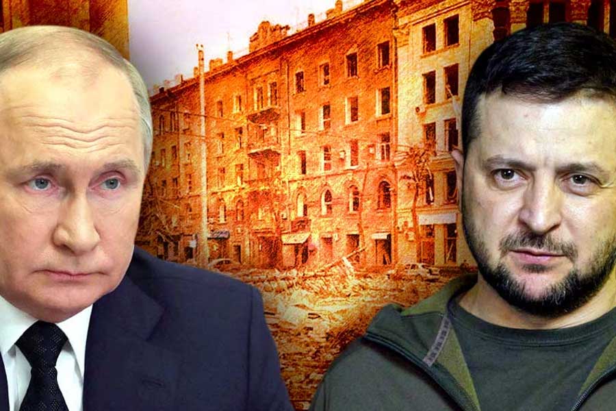 photo of Volodymyr Zelenskyy and putin.