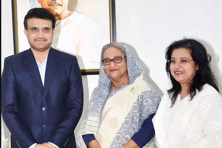 Sourav Ganguly, Sheikh Hasina and Dona Ganguly