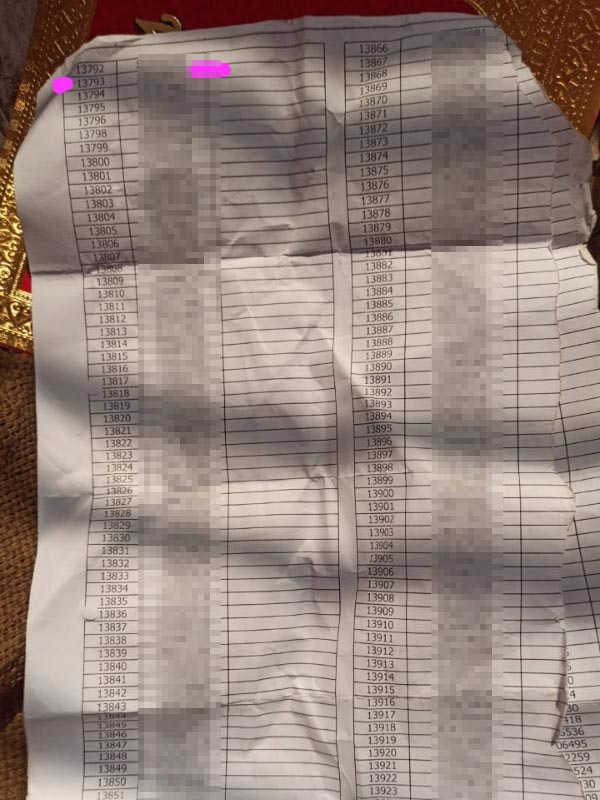 image of paper found from Haimanti Ganguly's flat