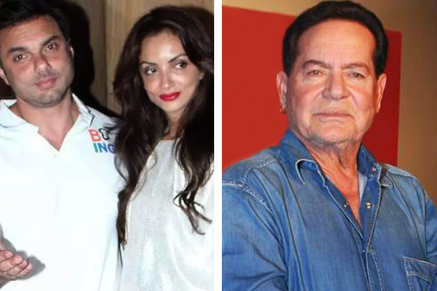 Seema Sajdeh and Sohail Khan together and Salim Khan