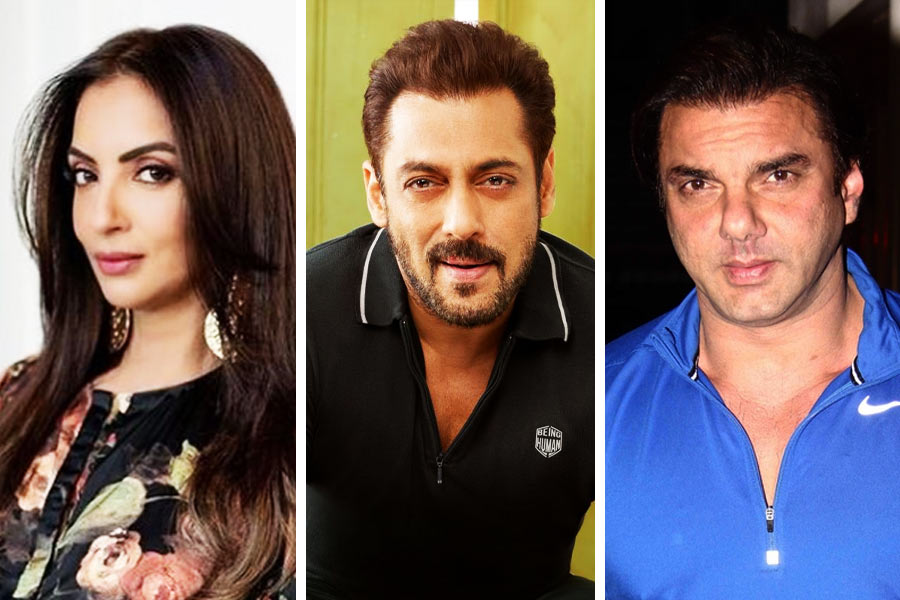 Seema Sajdeh, Sohail Khan, Salman Khan together