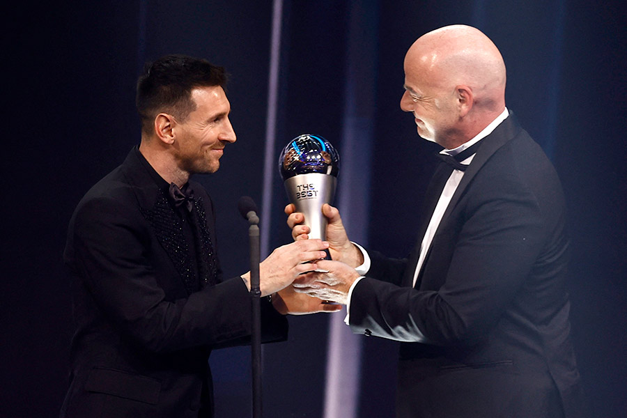 Lionel Messi wins the FIFA Best Award for the year 2022.