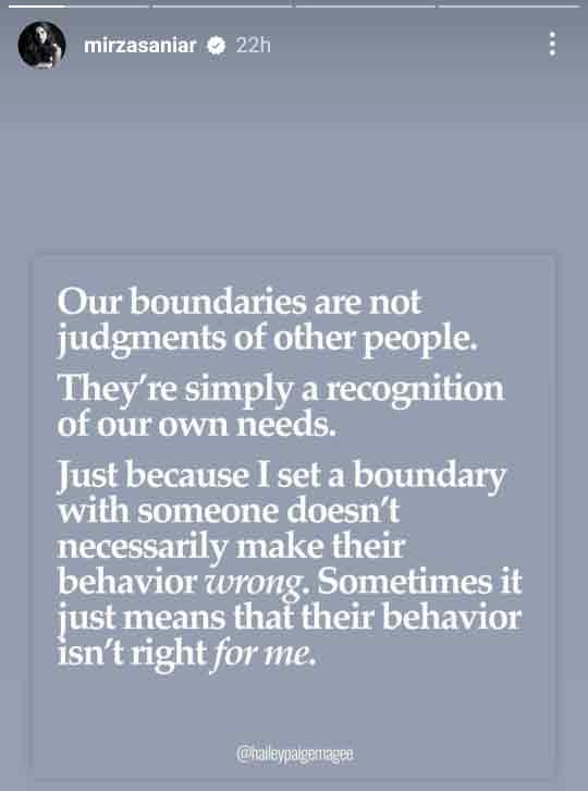 সানিয়ার সেই ইনস্টাস্টোরি।