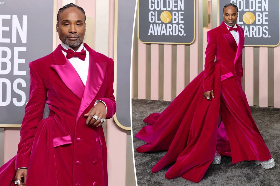 Androgynous fashion Billy Porter dominates Golden Globe 2023 red