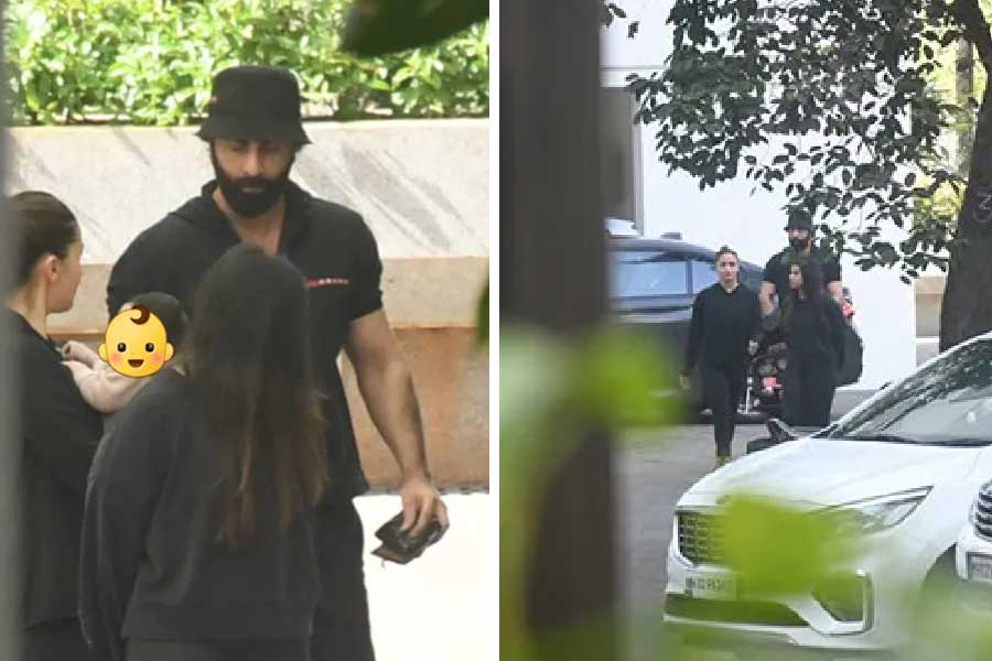 Alia Bhatt and Ranbir Kapoor went out with little Raha for the first time. 