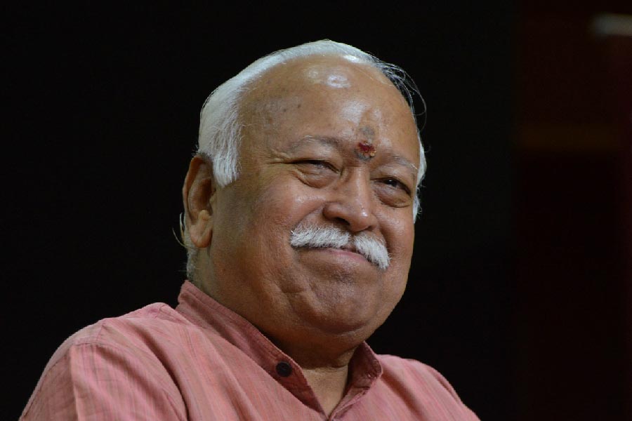 Picture of the RSS chief Mohan Bhagwat.