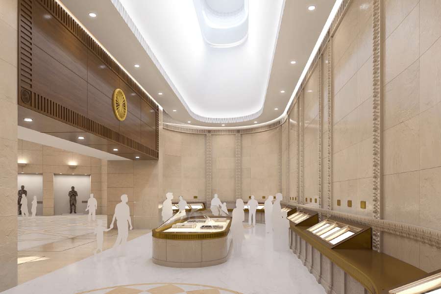 ৬৫ হাজার বর্গমিটার জুড়ে তৈরি হওয়া নতুন সংসদ ভবনের হল এবং অফিস কক্ষগুলি অত্যাধুনিক প্রযুক্তিতে সজ্জিত।