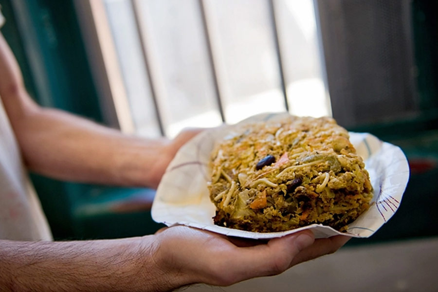 কুঠুরিতে ইস্পাতের দরজার ছোট একটি অংশে একটি জাল লাগানো ছিল। সেই জালের জানলা দিয়েই খাবার দেওয়া হত রবার্টকে।