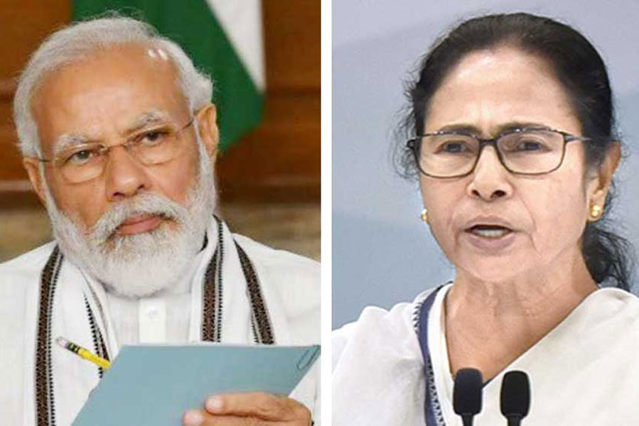 Picture of PM Narendra Modi and Mamata Banerjee