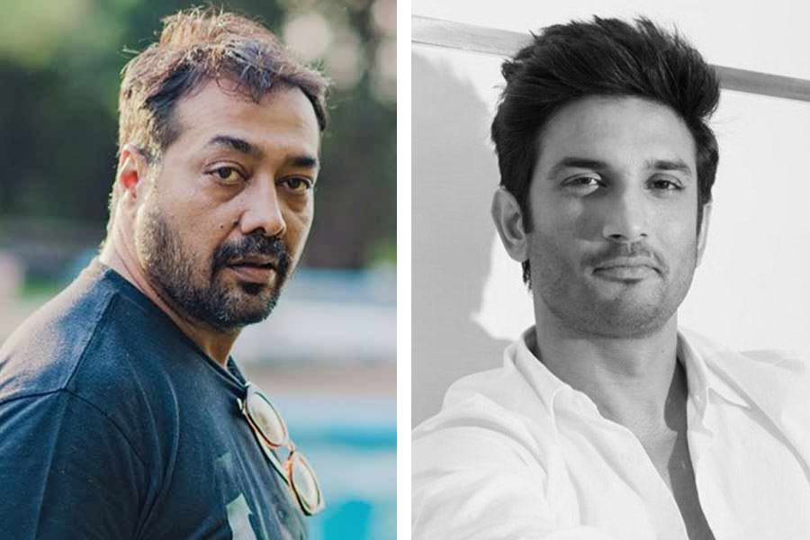 Photograph of Anurag Kashyap and Sushant Singh Rajput.