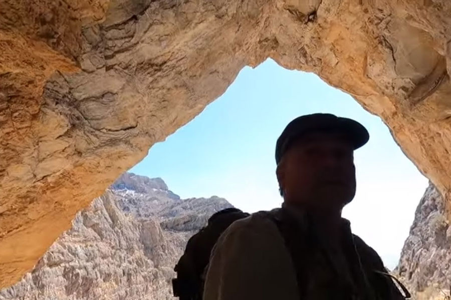 Kenny Veach at the entry of M cave