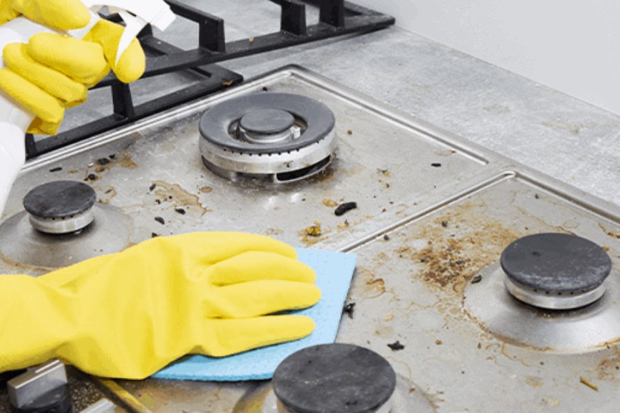 Image of Gas Stove cleaning.