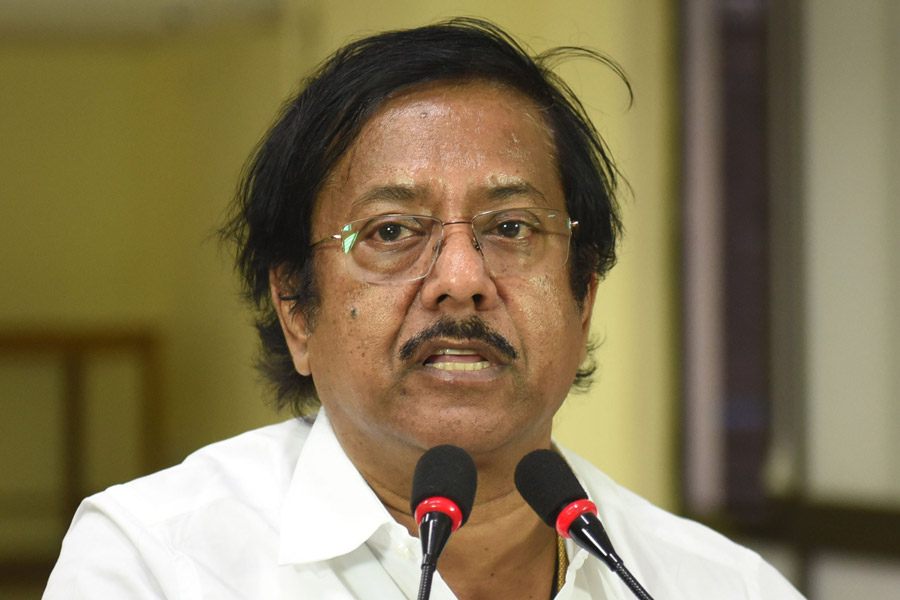 A photograph of Forest Minister of West Bengal Jyotipriya Mallick