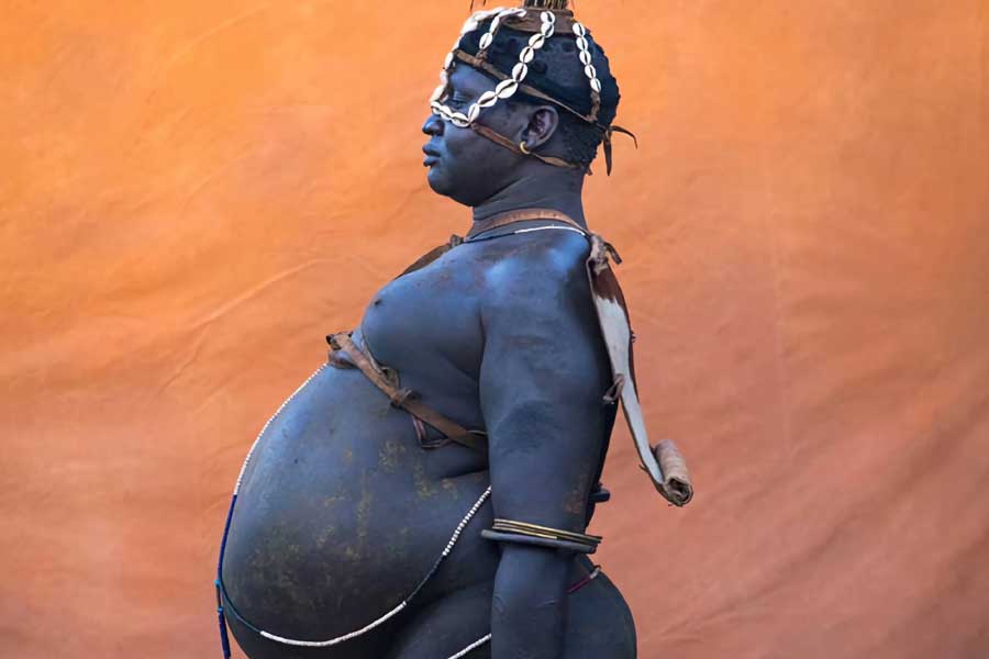 Bodi tribe Male with Paunch belly