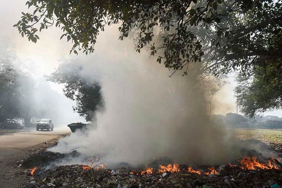 Picture of burning garbage heap