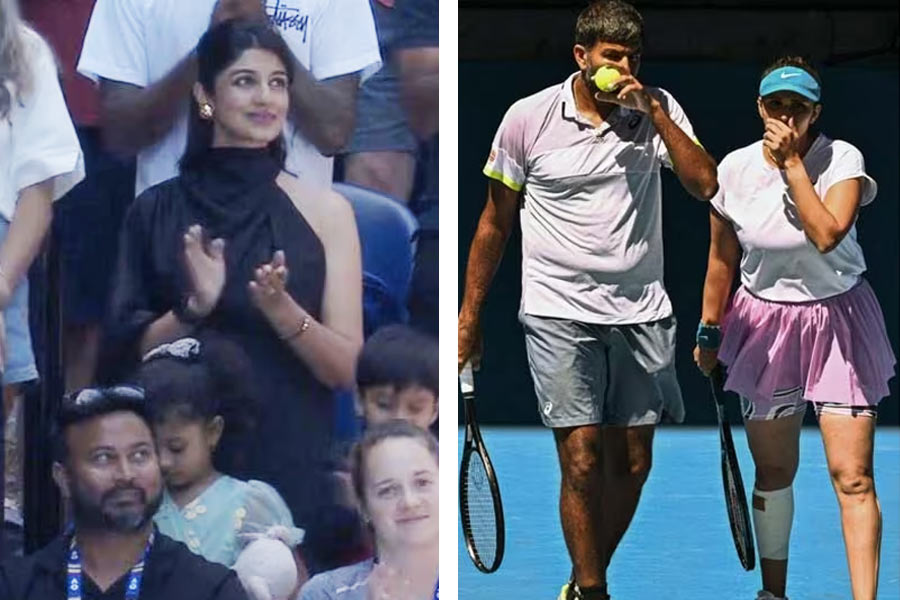 Picture of Supriya Bopanna (Left) and Sania Mirza and Rohan Bopanna together (Right)