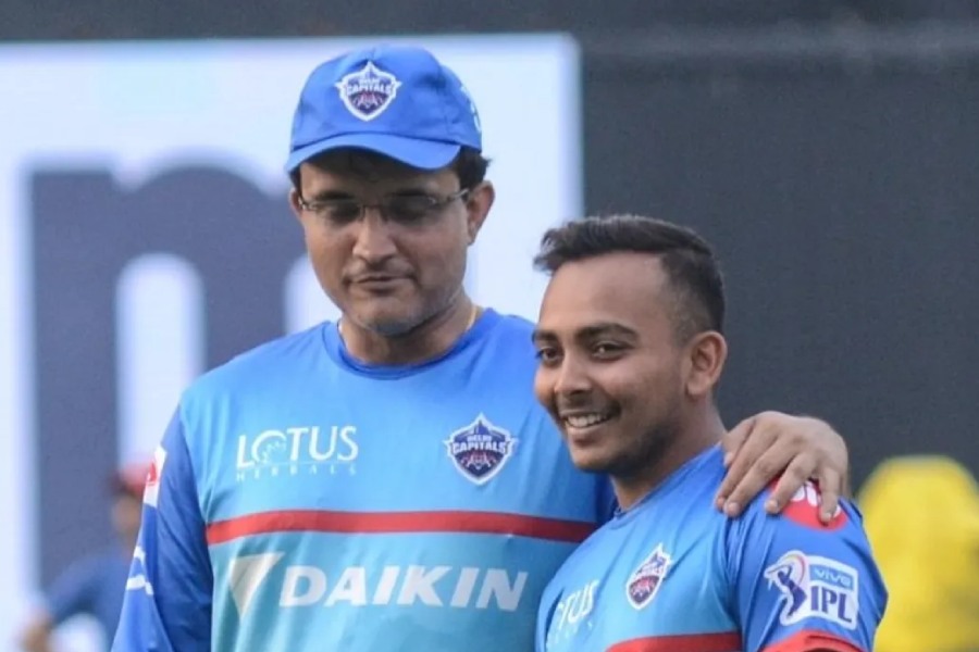 picture of Sourav Ganguly and Prithvi Shaw 