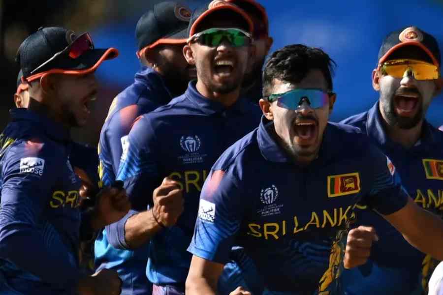 Sri Lanka cricketers celebration