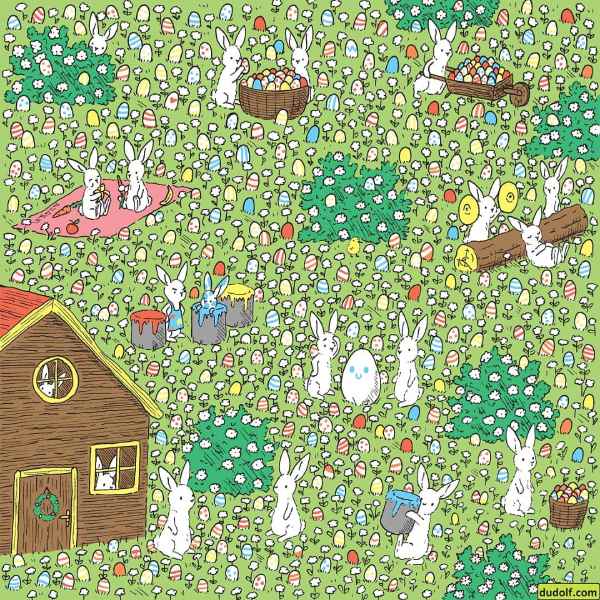 চোখের ধাঁধা। খুঁজে বের করতে হবে একটি মাত্র সাদা ডিম। 