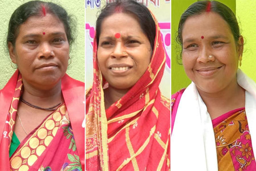 Jharna Mondal, Sulekha Mondal and Jayanti Mondal from bhadreshwar