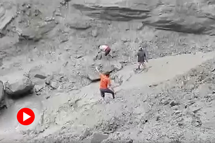 Cloudburst in Uttarakhand washes away bridge causing trouble for the locals.