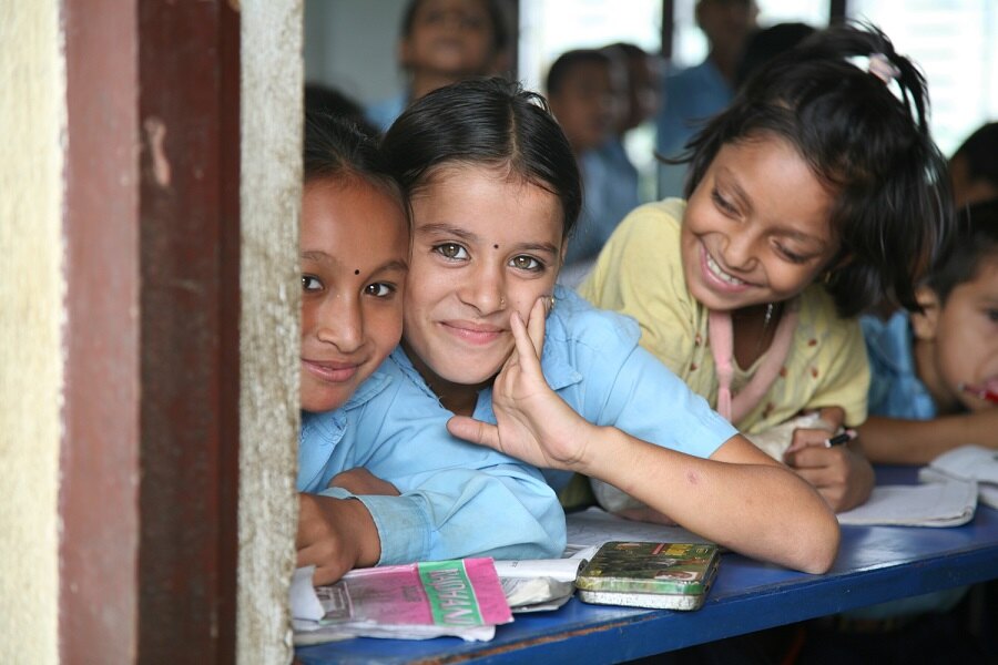 students are smiling